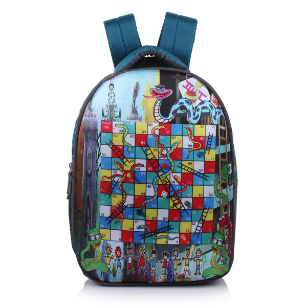 Suntop Snakes & Ladder Game 27 L Free Size Backpack(Grey) - testSuntop