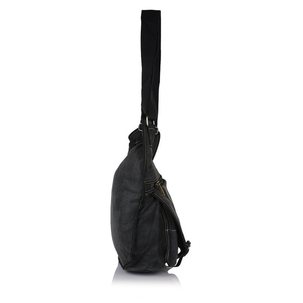 Suntop Men Black Cotton, Canvas Sling Bag(Black) - testSuntop