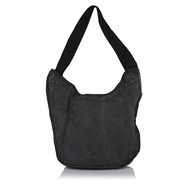 Suntop Men Black Cotton, Canvas Sling Bag(Black) - testSuntop