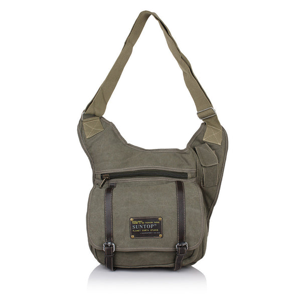 Suntop Men Green Cotton, Canvas Sling Bag(Green) - testSuntop