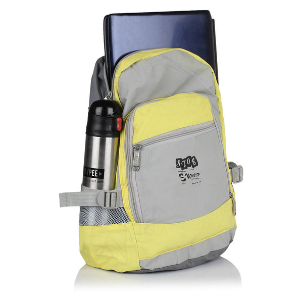 Suntop A87 25 L Backpack(Yellow ,Cream and Grey) - testSuntop