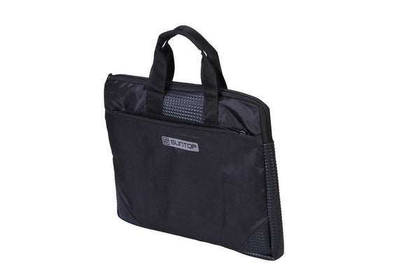 Suntop Grid 4 Ltrs Black Laptop Hand Tote Bag - testSuntop