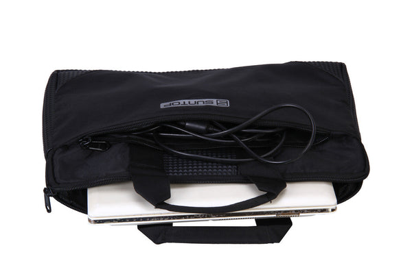 Suntop Grid 4 Ltrs Black Laptop Hand Tote Bag - testSuntop