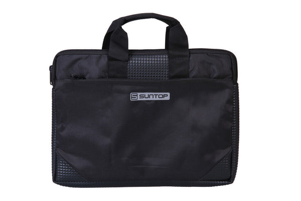 Suntop Grid 4 Ltrs Black Laptop Hand Tote Bag - testSuntop