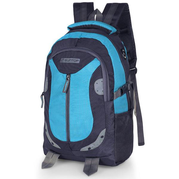 Suntop Neo 9 26 L Medium Backpack(Grey and Sky Blue Checks) - testSuntop