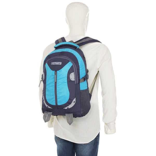 Suntop Neo 9 26 L Medium Backpack(Grey and Sky Blue Checks) - testSuntop