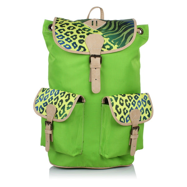 Suntop Wild 9 25 L Free Size Backpack(Green and Cheetah Zebra Print) - testSuntop