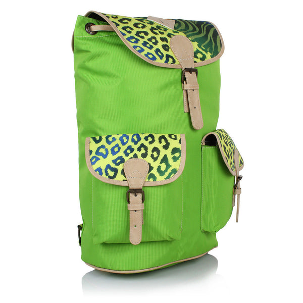 Suntop Wild 9 25 L Free Size Backpack(Green and Cheetah Zebra Print) - testSuntop