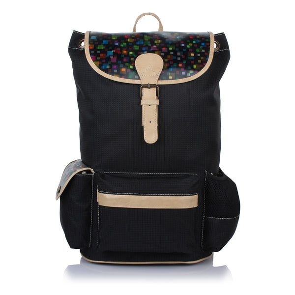 Suntop Dapper 9 25 L Free Size Laptop Backpack(Black & 3d Squares) - testSuntop
