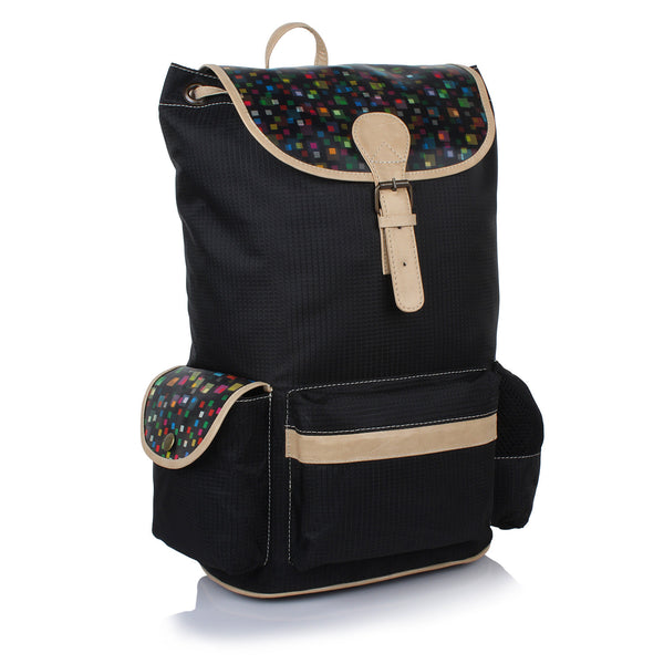 Suntop Dapper 9 25 L Free Size Laptop Backpack(Black & 3d Squares) - testSuntop