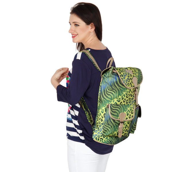 Suntop Wild 7 25 L Free Size Backpack (Cheetah Zebra Print Green) - testSuntop