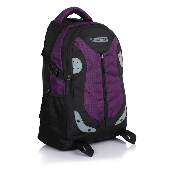 Suntop Neo 9 26 L Medium Laptop Backpack(Black and Violet Checks) - testSuntop