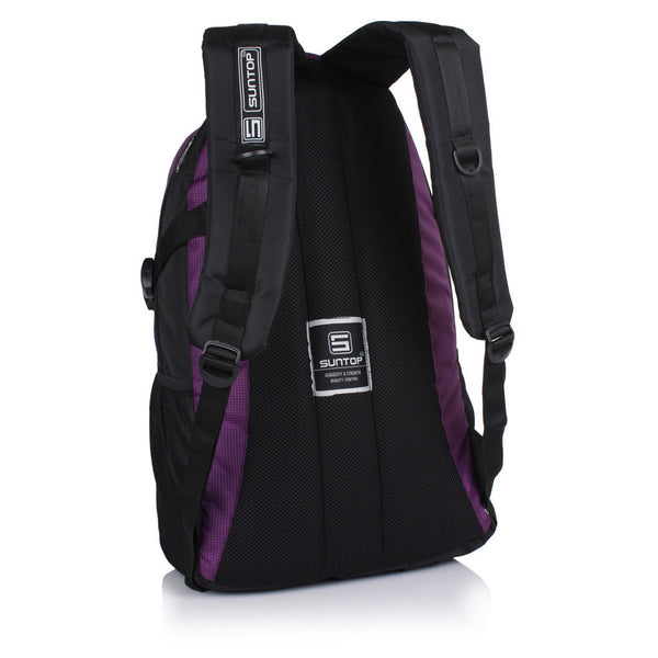 Suntop Neo 9 26 L Medium Laptop Backpack(Black and Violet Checks) - testSuntop