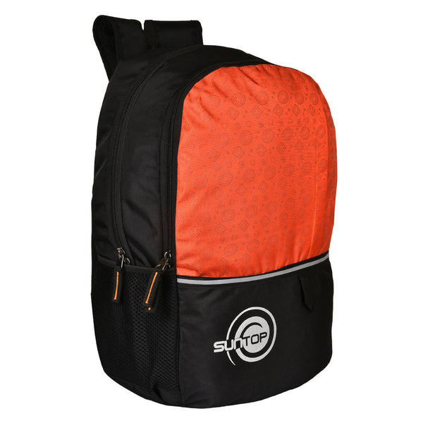 Suntop Pixel Daypack Bag Waterproof Fabric 24 L Backpack(Black and Orange) - testSuntop