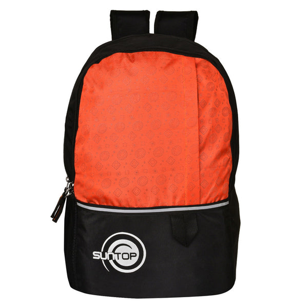 Suntop Pixel Daypack Bag Waterproof Fabric 24 L Backpack(Black and Orange) - testSuntop