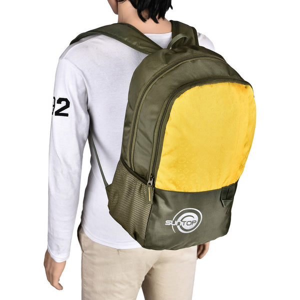 Suntop Pixel Daypack Bag Waterproof Fabric 24 L Backpack(Brown and Yellow) - testSuntop