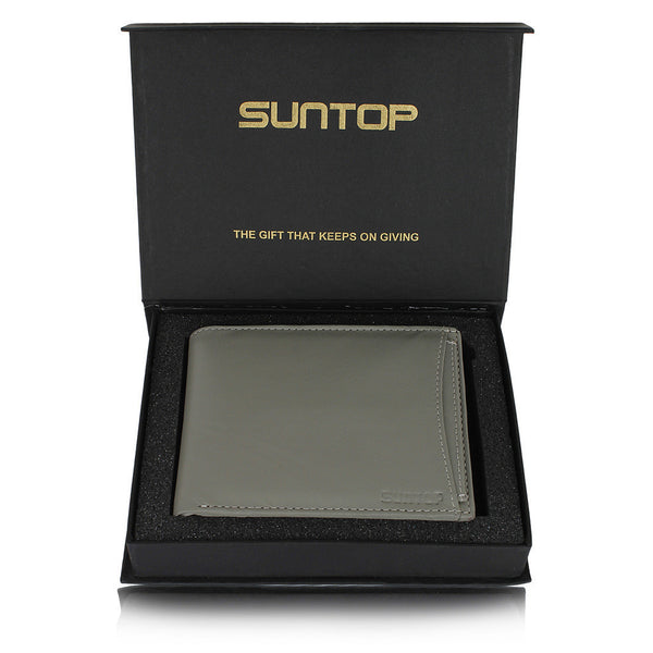 Suntop Pebble Genuine Leather Wallet(Grey) - testSuntop